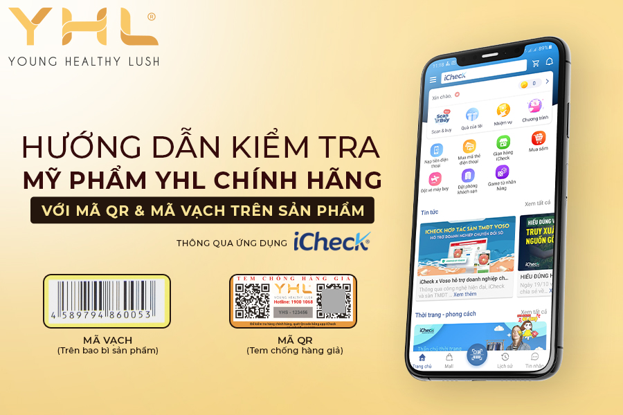 Hướng dẫn Check mã QR và mã vạch mỹ phẩm YHL chính hãng